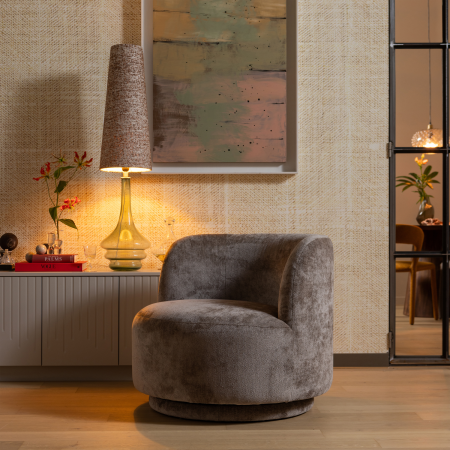 Fotoliu pivotant Popular, poliester, taupe, 72 x 81 x 80 cm, WOOOD 801440-T [2]