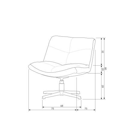Fotoliu pivotant Vinny, boucle, nisipiu, 80 x 75 x 75 cm, WOOOD 377118-Z [8]