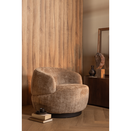 Fotoliu pivotant Woolly, poliester, nisipiu, 71 x 84 x 88 cm, WOOOD 800037-S [1]