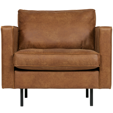 Fotolii - Fotoliu Rodeo Classic, piele reciclata si poliester, coniac, 83 x 98 x 88 cm, WOOOD 800888-C