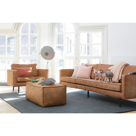Fotoliu Rodeo, piele reciclata si poliester, coniac, 85 x 105 x 86 cm, WOOOD 378608-B [1]