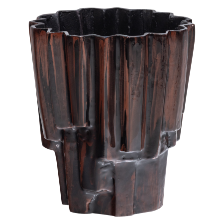 Accesorii Diverse - Ghiveci decorativ Drava, aluminiu, maro, 20 x 19 x 22 cm, WOOOD 377811-B