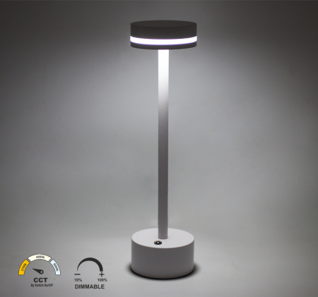 Lampa de masa LED reincarcabila USB, 2W, 3000K/4000K/5000K, IP44, alb, Dablerom 5-020 [1]