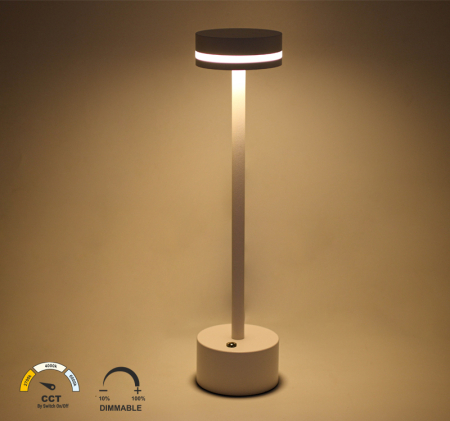 Lampa de masa LED reincarcabila USB, 2W, 3000K/4000K/5000K, IP44, alb, Dablerom 5-020 [2]
