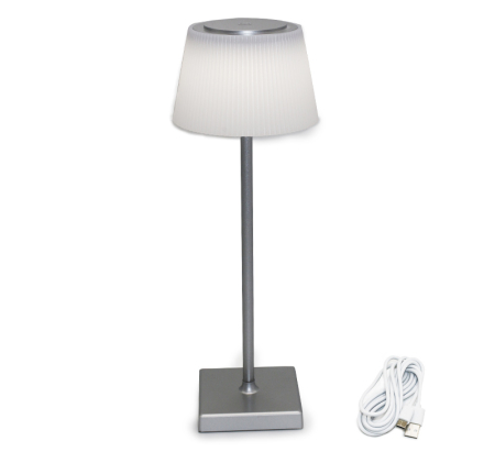 Iluminat decorativ - Lampa de masa LED reincarcabila USB, 4W, 3000K/4000K/5000K, IP44, argintiu, Dablerom 5-046