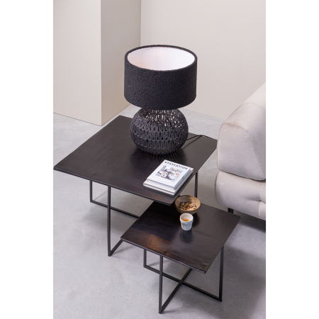 Lampa de masa Macy Baza, 60 W, E27, fier, negru, 44 x 31 x 31 cm, WOOOD 373501-Z [1]