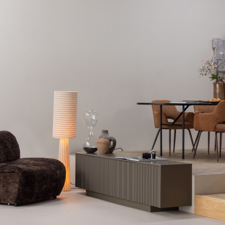 Lampa de podea Loft, 4 W, E27, metal, natur cu dungi negre, 130 x 30 x 30 cm, WOOOD 801396-NS [2]