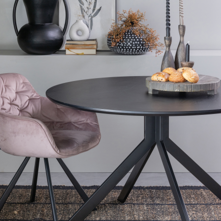 Masa dining Bruno, lemn, negru, 75 x 120 x 120 cm, WOOOD 373792-Z [1]