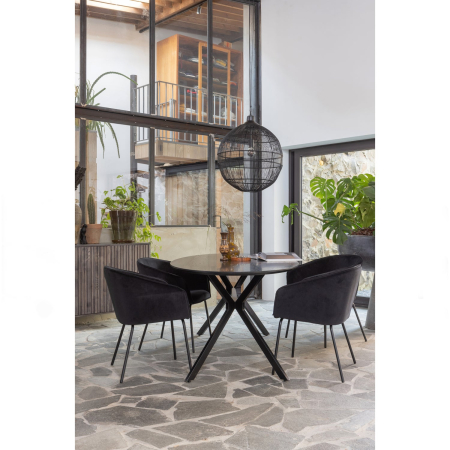 Masa dining Bruno, lemn, negru, 75 x 220 x 100 cm, WOOOD 377217-Z [2]