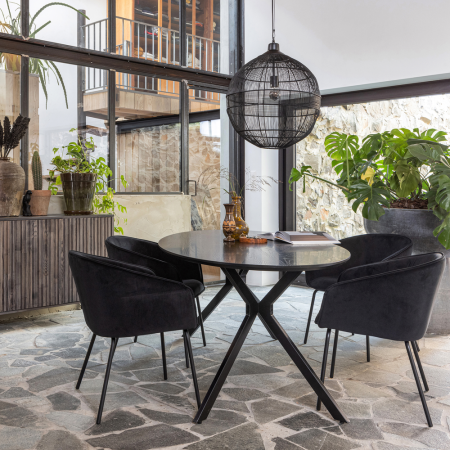 Masa dining Bruno, lemn, negru, 75 x 220 x 100 cm, WOOOD 377217-Z [1]