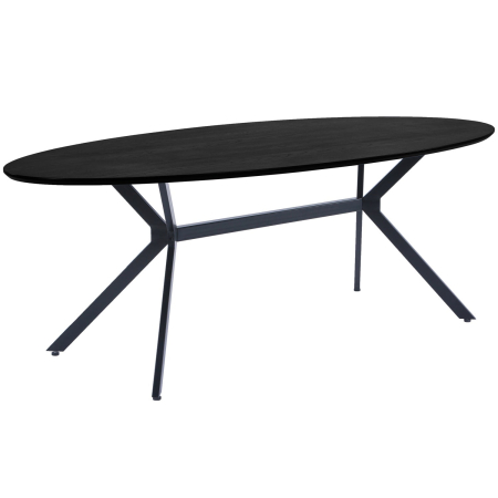 Mese dining - Masa dining Bruno, lemn, negru, 75 x 220 x 100 cm, WOOOD 377217-Z