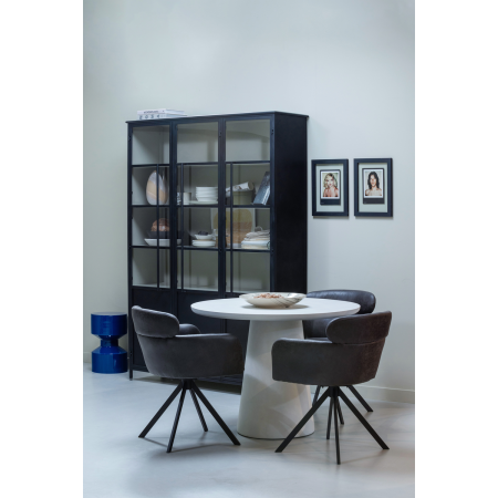 Masa dining Damon, argila armata cu fibra de sticla, alb, 77 x 100 x 100 cm, WOOOD 373343-W [2]