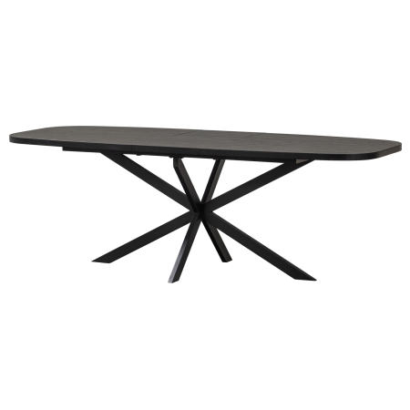 Mese dining - Masa dining extensibila Arros, MDF, negru, 75 x 220 x 90 cm, WOOOD 377506-Z