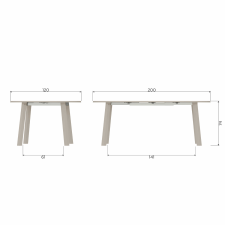 Masa dining extensibila Janne, lemn de stejar, gri Dakar, 75 x 120 x 120 cm, WOOOD 373786-DG [12]