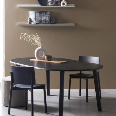 Masa dining extensibila Lange Jan Ø, lemn de stejar, negru intens, 75 x 120 x 120 cm, WOOOD 373786-Z [1]