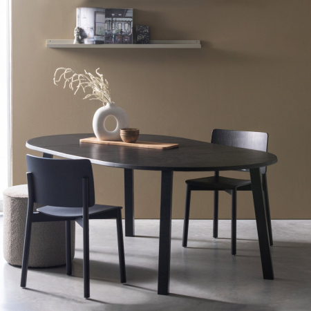 Masa dining extensibila Lange Jan Ø, lemn de stejar, negru intens, 75 x 120 x 120 cm, WOOOD 373786-Z [2]