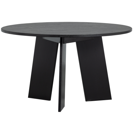 Mese dining - Masa dining Fries, lemn de stejar, negru intens, 75 x 129 x 129 cm, WOOOD 200188-Z