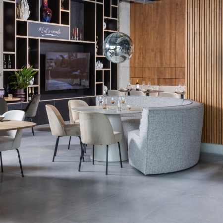 Masa dining Jorre, MDF, bej antichizat, 76 x 120 x 120 cm, WOOOD 340512-A [2]
