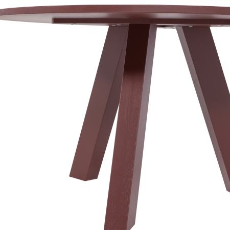 Masa dining Rhonda, lemn de stejar, bordo, 75 x 129 x 129 cm, WOOOD 375419-BR [4]