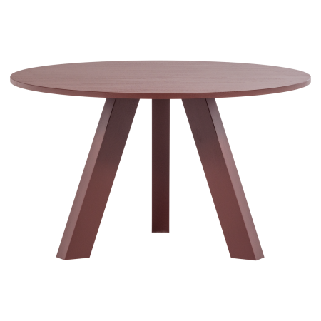 Masa dining Rhonda, lemn de stejar, bordo, 75 x 129 x 129 cm, WOOOD 375419-BR [3]