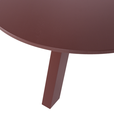 Masa dining Rhonda, lemn de stejar, bordo, 75 x 129 x 129 cm, WOOOD 375419-BR [5]