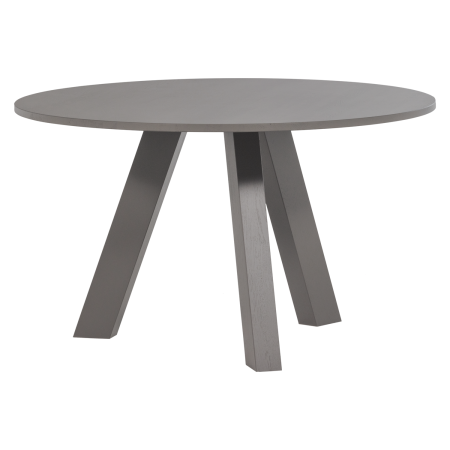 Mese dining - Masa dining Rhonda, lemn de stejar, gri cald, 75 x 129 x 129 cm, WOOOD 375419-WG