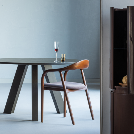 Masa dining Rhonda, lemn de stejar, maro mediu, 75 x 129 x 129 cm, WOOOD 375419-MI [1]