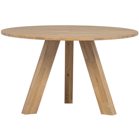 Mese dining - Masa dining Rhonda, lemn de stejar, natur mat, 75 x 129 x 129 cm, WOOOD 375419-EB