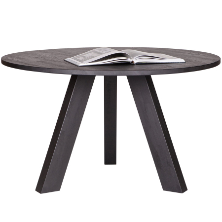 Masa dining Rhonda, lemn de stejar, negru, 75 x 129 x 129 cm, WOOOD 375419-BN [3]