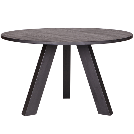 Mese dining - Masa dining Rhonda, lemn de stejar, negru, 75 x 129 x 129 cm, WOOOD 375419-BN