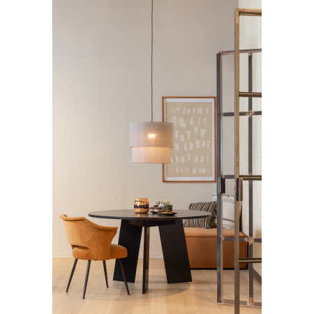 Masa dining Rhonda, lemn de stejar, negru, 75 x 129 x 129 cm, WOOOD 375419-BN [2]