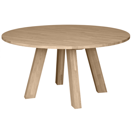 Mese dining - Masa dining Rhonda XL, lemn de stejar, natur mat, 75 x 150 x 150 cm, WOOOD 375420-EB