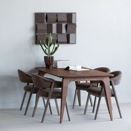 Scaun dining Tunar, lemn de stejar, maro inchis, 77 x 60 x 60 cm, WOOOD 377757-B [1]