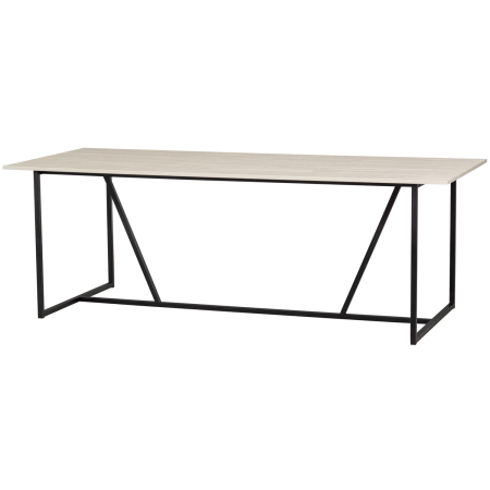 Mese dining - Masa dining Silas, lemn de frasin, gri prafuit, 75 x 220 x 90 cm, WOOOD 373652-D