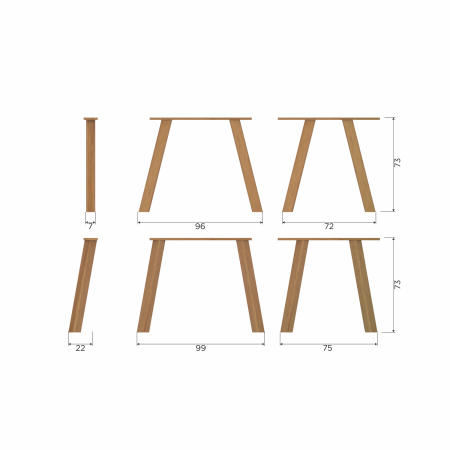 Masa dining Tablo, lemn de stejar, transparent, 74 x 220 x 100 cm, WOOOD 375098-TP [7]