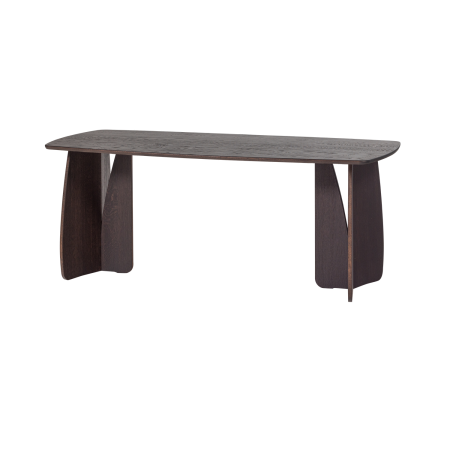 Mese dining - Masa dining Veere, lemn de stejar, maro mystic, 77 x 180 x 100 cm, WOOOD 377928-B