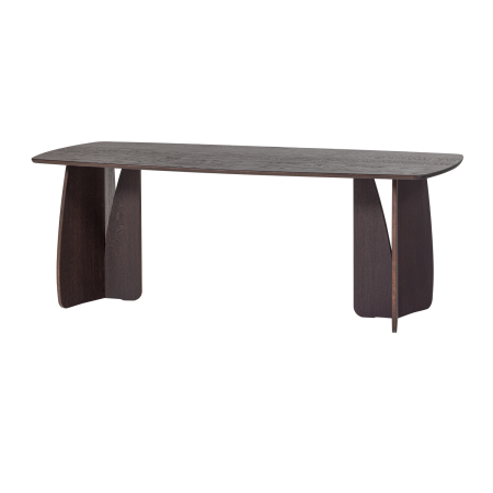 Mese dining - Masa dining Veere, lemn de stejar, maro mystic, 77 x 200 x 100 cm, WOOOD 377929-B