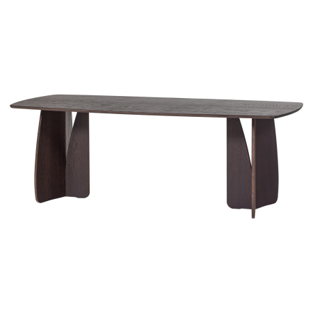 Mese dining - Masa dining Veere, lemn de stejar, maro mystic, 77 x 220 x 100 cm, WOOOD 377930-B