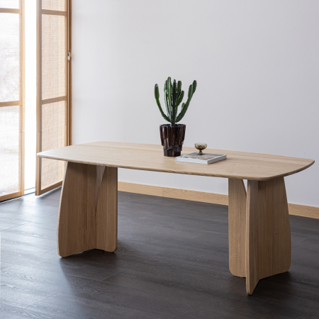 Masa dining Veere, lemn de stejar, natur, 77 x 180 x 100 cm, WOOOD 377928-N [2]