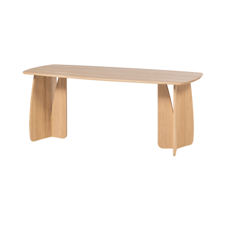 Mese dining - Masa dining Veere, lemn de stejar, natur, 77 x 180 x 100 cm, WOOOD 377928-N