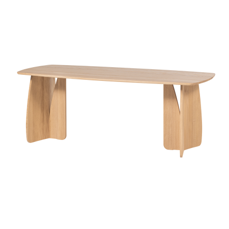Mese dining - Masa dining Veere, lemn de stejar, natur, 77 x 200 x 100 cm, WOOOD 377929-N