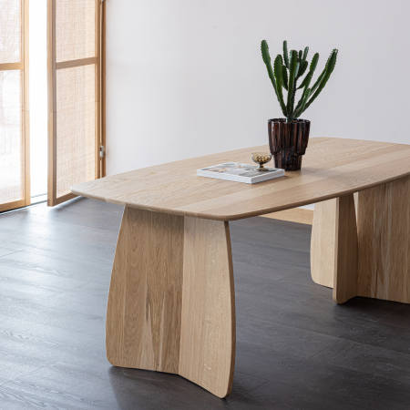 Masa dining Veere, lemn de stejar, natur, 77 x 200 x 100 cm, WOOOD 377929-N [2]