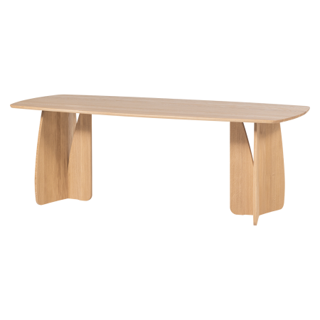 Mese dining - Masa dining Veere, lemn de stejar, natur, 77 x 220 x 100 cm, WOOOD 377930-N