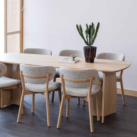 Masa dining Veere, lemn de stejar, natur, 77 x 220 x 100 cm, WOOOD 377930-N [2]