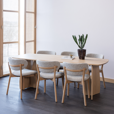 Masa dining Veere, lemn de stejar, natur, 77 x 220 x 100 cm, WOOOD 377930-N [1]