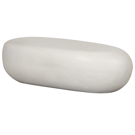 Masute cafea - Masuta de cafea Pebble, argila armata cu fibra de sticla, alb, 28 x 100 x 43 cm, vtwonen 377515-W