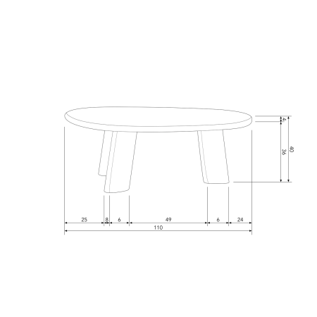 Masuta de cafea Roundly, lemn de mango, nuc, 40 x 110 x 60 cm, WOOOD 801302-W [8]