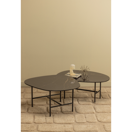 Masuta de cafea Vajen, portelan, negru, 38 x 70 x 70 cm, WOOOD 373988-Z [2]
