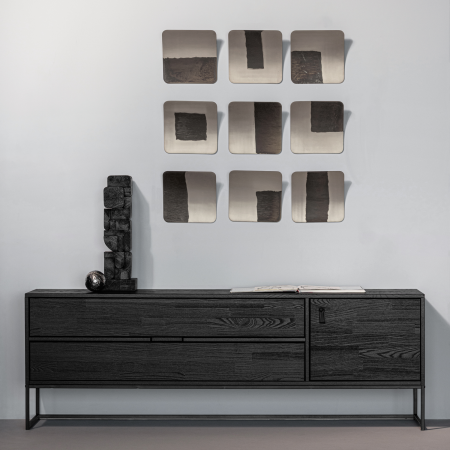 Set decoratiuni de perete Nami, metal, nichel, 25 x 25 x 25 cm, WOOOD 377945-N [1]