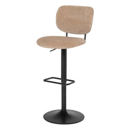 Taburete de bar - Scaun de bar Brint, chenille tesut, nisipiu, 105 x 43 x 57 cm, WOOOD 378087-Z